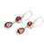 Garnet dangle earrings, 'Splendid Red' - 925 Silver Dangle Earrings with Round and Pear Garnet Stones