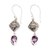 Amethyst dangle earrings, 'Heavenly Lilac' - Sterling Silver Dangle Earrings with Pear Amethyst Gemstones