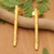 Gold-plated drop earrings, 'Sylvan Victory' - 22k Gold-Plated Wood-Shaped Drop Earrings from Bali