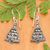 Sterling silver dangle earrings, 'Joy on Holiday' - Christmas Tree-Shaped Sterling Silver Dangle Earrings (image 2) thumbail