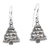 Sterling silver dangle earrings, 'Joy on Holiday' - Christmas Tree-Shaped Sterling Silver Dangle Earrings thumbail