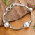 pulsera con colgante de perlas cultivadas - Pulsera con colgante de plata de ley y perlas cultivadas grises