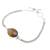 Tiger's eye pendant bracelet, 'Fearless Soul' - Balinese Sterling Silver and Tiger's Eye Pendant Bracelet