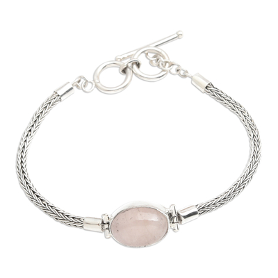 Beryl pendant bracelet, 'Cheerful Soul' - Balinese Sterling Silver and Beryl Pendant Bracelet