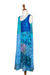 Batik rayon dress, 'Blue Patchwork Dreams' - Batik Leafy Blue and Black Rayon Sleeveless Tank Top Dress