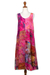 Batik rayon dress, 'Pink Patchwork Dreams' - Batik Magenta and Begonia Rayon Sleeveless Tunic Dress thumbail