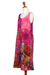 Batik rayon dress, 'Pink Patchwork Dreams' - Batik Magenta and Begonia Rayon Sleeveless Tunic Dress