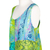Sommerkleid aus Batik-Rayon, „Green Patchwork Dreams“ – Tank-Tunika-Kleid aus Patchwork-Batik-Rayon mit Blattmotiven