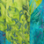 Sommerkleid aus Batik-Rayon, „Green Patchwork Dreams“ – Tank-Tunika-Kleid aus Patchwork-Batik-Rayon mit Blattmotiven