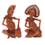 Holzskulpturen, „Oleg Union“ (2er-Set) – Set aus 2 handgeschnitzten Oleg-Skulpturen aus Suar-Holz aus Bali