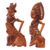 Esculturas de madera, (juego de 2) - Conjunto de 2 esculturas de Oleg de madera de suar talladas a mano de Bali
