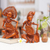Wood sculptures, 'Oleg Union' (set of 2) - Set of 2 Hand-Carved Suar Wood Oleg Sculptures from Bali