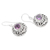 Amethyst dangle earrings, 'Vibrant Blooms' - Sterling Silver Dangle Earrings with Amethyst & Vine Accents