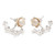 Cultured pearl ear jacket earrings, 'Pearly Heaven' - Floral Sterling Silver White Pearl Ear Jacket Earrings