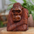 Wood sculpture, 'Thoughtful Orangutan' - Hand-Carved Suar Wood Sculpture of Meditative Orangutan (image 2) thumbail