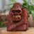 Wood sculpture, 'Thoughtful Orangutan' - Hand-Carved Suar Wood Sculpture of Meditative Orangutan