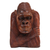 Wood sculpture, 'Thoughtful Orangutan' - Hand-Carved Suar Wood Sculpture of Meditative Orangutan thumbail