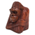 Wood sculpture, 'Thoughtful Orangutan' - Hand-Carved Suar Wood Sculpture of Meditative Orangutan (image 2b) thumbail