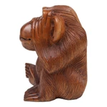 Wood sculpture, 'Cheeky Orangutan' - Suar Wood Orangutan Sculpture Hand-Carved in Bali