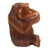 Wood sculpture, 'Startled Chimpanzee' - Hand-Carved Natural Suar Wood Sculpture of Startled Monkey