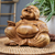 Wood sculpture, 'Blissful Buddha' - Suar Wood Sculpture of Laughing Buddha Hand-Carved in Bali (image 2) thumbail