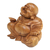Wood sculpture, 'Blissful Buddha' - Suar Wood Sculpture of Laughing Buddha Hand-Carved in Bali (image 2b) thumbail