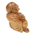 Wood sculpture, 'Blissful Buddha' - Suar Wood Sculpture of Laughing Buddha Hand-Carved in Bali (image 2e) thumbail