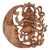 Wood relief panel, 'Lunar Ganesha' - Hand-Carved Ganesha and Moon Suar Wood Relief Panel
