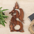 Wood relief panel, 'Burning Dragon' - Hand-Carved Traditional Suar Wood Fire Dragon Relief Panel (image 2) thumbail