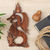 Wood relief panel, 'Burning Dragon' - Hand-Carved Traditional Suar Wood Fire Dragon Relief Panel (image 2j) thumbail