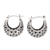 Sterling silver hoop earrings, 'Lady Armadillo' - Polished Armadillo-Patterned Sterling Silver Hoop Earrings thumbail