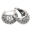 Sterling silver hoop earrings, 'Lady Armadillo' - Polished Armadillo-Patterned Sterling Silver Hoop Earrings (image 2c) thumbail