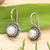 Cultured pearl drop earrings, 'Iridescent Flower' - Floral Sterling Silver Drop Earrings with Cultured Pearls (image 2) thumbail