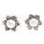 Cultured pearl button earrings, 'Pearly Spring' - Floral Natural Silver-White Cultured Pearl Button Earrings thumbail