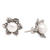 Cultured pearl button earrings, 'Pearly Spring' - Floral Natural Silver-White Cultured Pearl Button Earrings (image 2b) thumbail