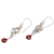 Garnet dangle earrings, 'Romantic Nature' - Vine-Shaped Natural Garnet Sterling Silver Dangle Earrings (image 2b) thumbail