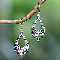 Peridot dangle earrings, 'Green Realm'