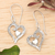 Sterling silver dangle earrings, 'Swinging Heart' - Polished Heart-Shaped Sterling Silver Dangle Earrings (image 2) thumbail