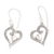 Sterling silver dangle earrings, 'Swinging Heart' - Polished Heart-Shaped Sterling Silver Dangle Earrings thumbail