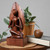 Wood sculpture, 'Yoga Portrait' - Hand-Carved Yoga Pose Suar Wood Sculpture from Bali