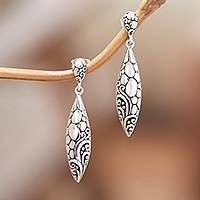Sterling silver dangle earrings, 'Goddess' Essence'