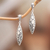 Sterling silver dangle earrings, 'Goddess' Essence' - Classic Balinese Leaf-Shaped Sterling Silver Dangle Earrings