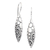 Sterling silver drop earrings, 'Goddess' Moonlight' - Classic Balinese Leaf-Shaped Sterling Silver Drop Earrings thumbail
