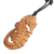 Hand-carved cord pendant necklace, 'Warrior of the Sea' - Hand-Carved Seahorse-Themed Cotton Cord Pendant Necklace