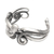 Sterling silver cuff bracelet, 'Kraken's Grace' - Polished and Oxidized Cubic Zirconia Kraken Cuff Bracelet