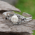 Garnet cuff bracelet, 'Moon and Nature' - Sterling Silver Garnet Butterfly and Moon Cuff Bracelet (image 2) thumbail