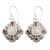Garnet and rainbow moonstone dangle earrings, 'Lunar Passion' - Classic 2-Carat Garnet and Rainbow Moonstone Dangle Earrings thumbail