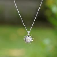 Sterling silver pendant necklace, 'Sunlight of Joy' - Traditional Balinese Sun Sterling Silver Pendant Necklace