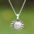 Sterling silver pendant necklace, 'Sunlight of Joy' - Traditional Balinese Sun Sterling Silver Pendant Necklace