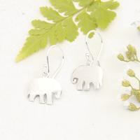 Sterling silver dangle earrings, 'Sulawesi Elephant' - Modern Elephant-Themed Sterling Silver Dangle Earrings
